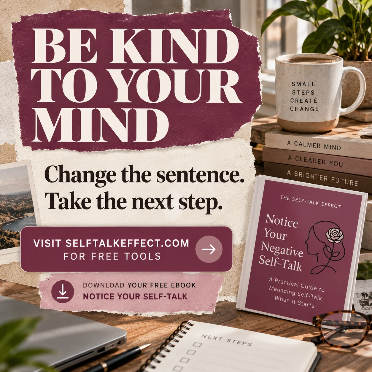 Change the sentence. Take the next step.