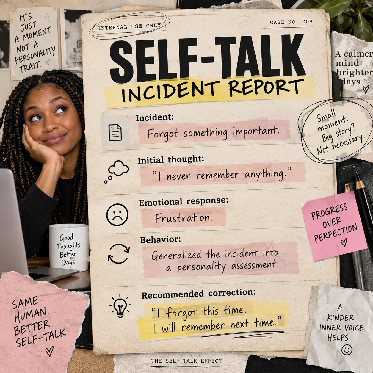 Self-talk incident report: forgot something important