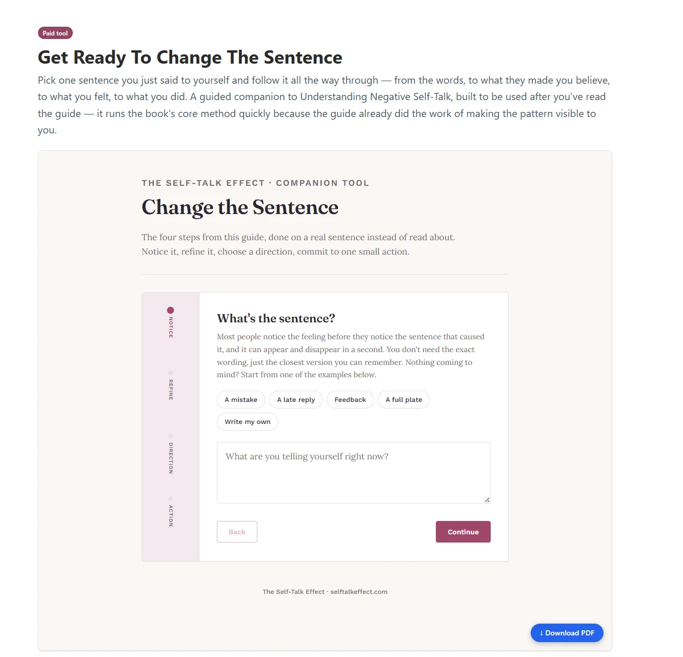 change the sentence self-talk